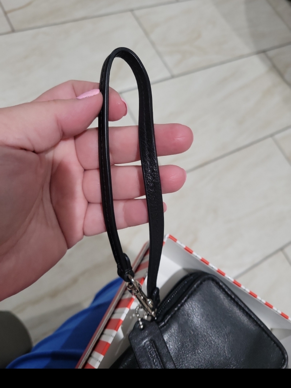 COACH Black Leather Card And Phone Pouch - Picture 5 of 7